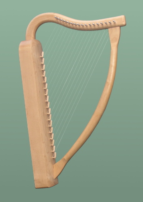 17-string medieval lap harp